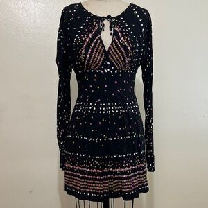Free People Black Party Dress with Pink and White Accents